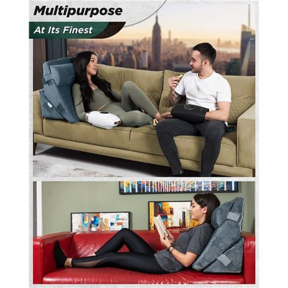 3pcs Orthopedic Bed Wedge Pillow Set, Post Surgery Memory Foam for Back - Picture 4 of 6